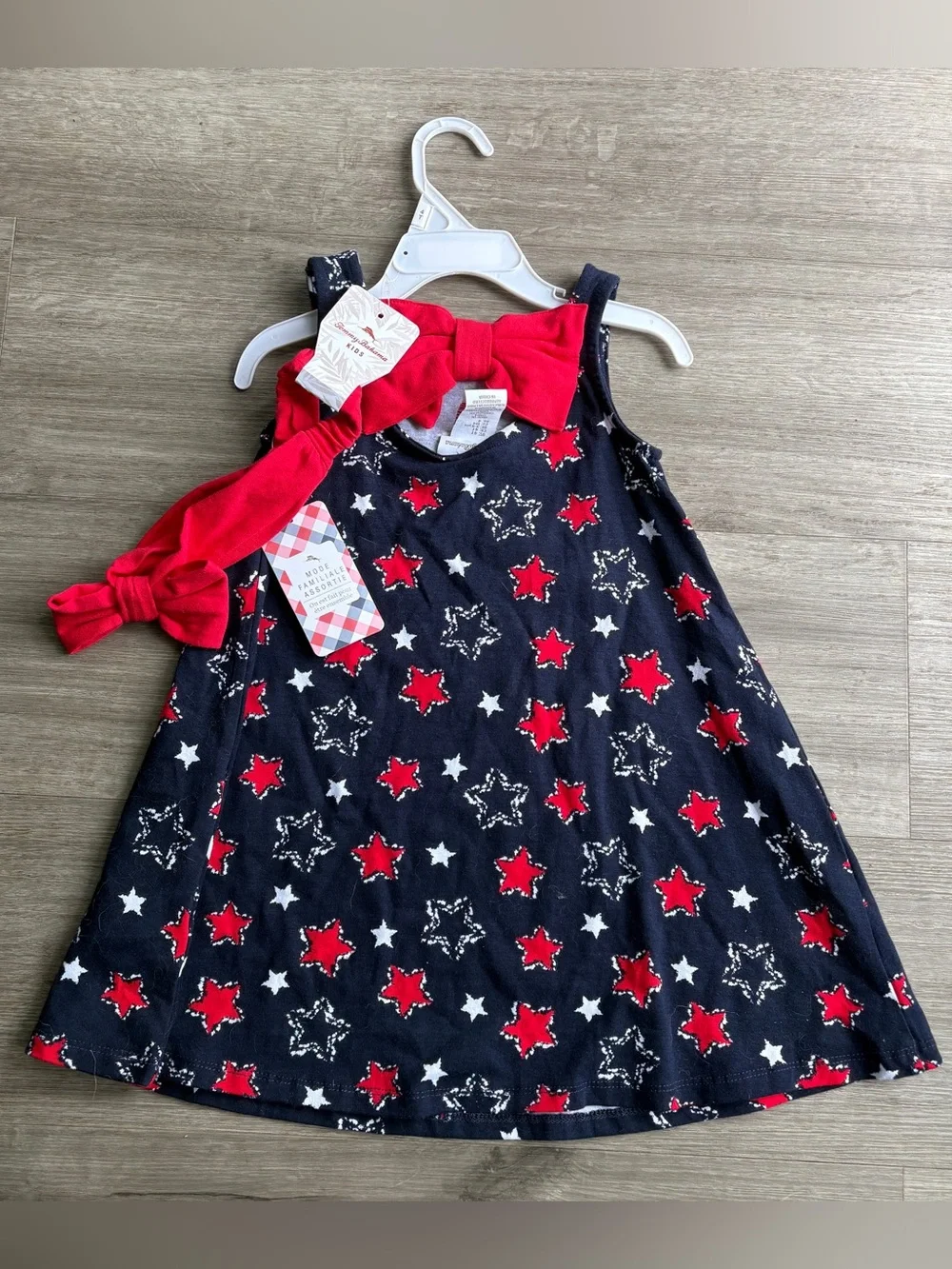 Tommy Bahama Patriotic Stars Girls Bow Set Outfit